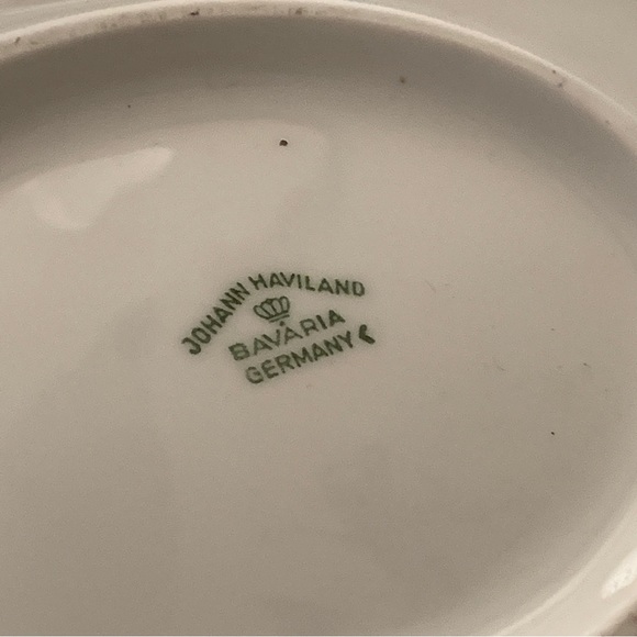 HAVILAND Bavaria Germany BLUE GARLAND Gravy Boat I Attached Underplate - Picture 6 of 8